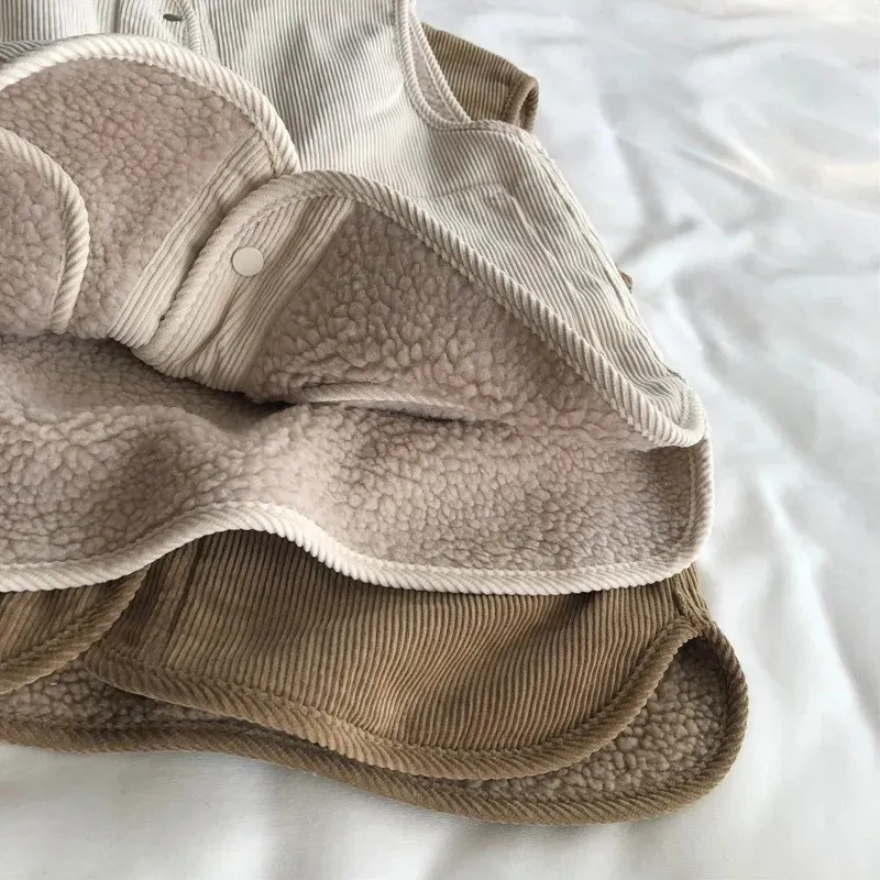 雙面羊羔毛休閒坎肩燈芯絨拼接學院風馬甲外套