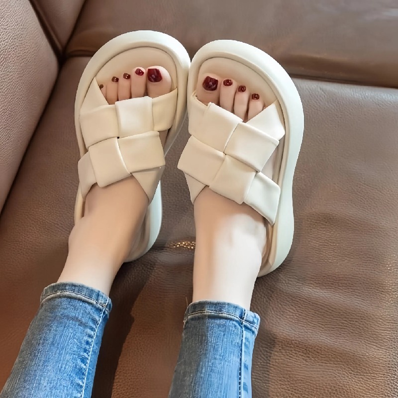 時尚外穿厚底高顏值高級感一字拖鞋