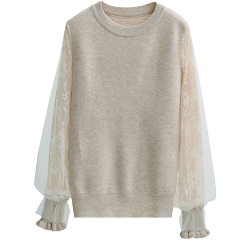 時尚百搭氣質减齡寬鬆顯瘦溫柔風針織衫