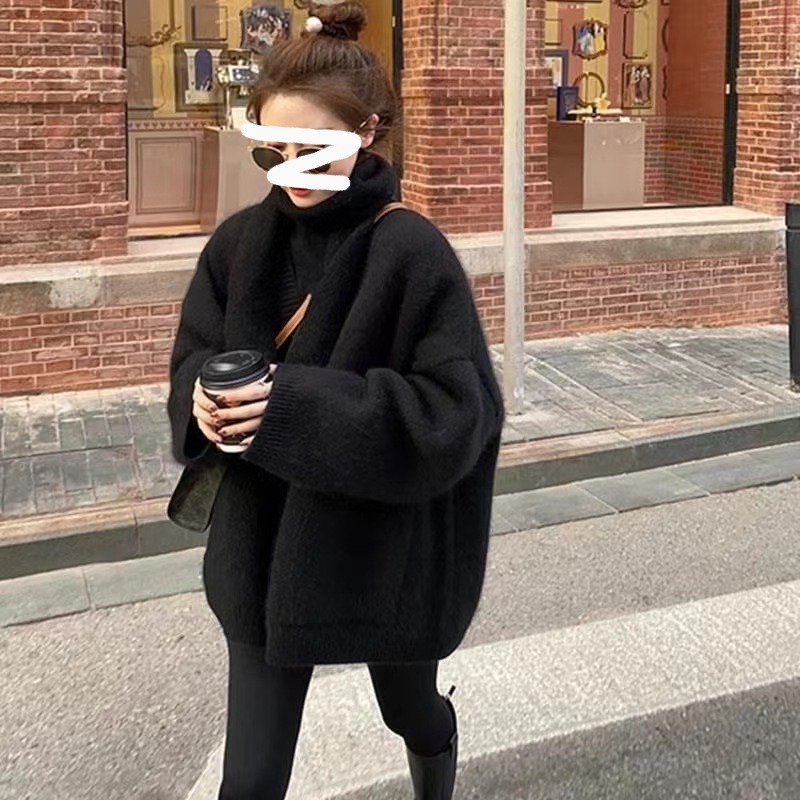 慵懶風V領針織外套