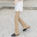 卡其(開叉螺紋喇叭褲)