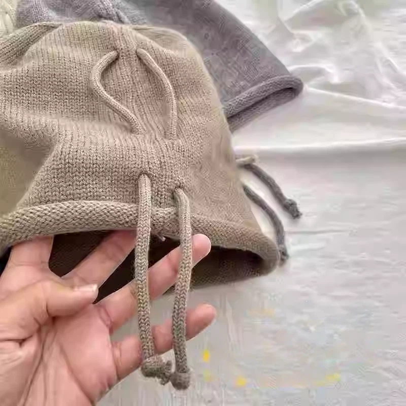 時尚百搭洋氣包頭針織堆堆帽