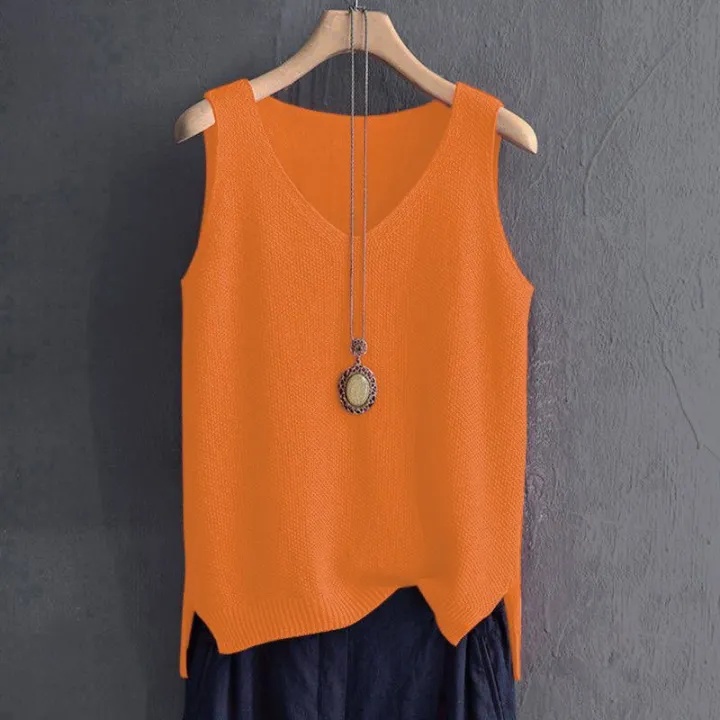 寬鬆大碼針織打底衫無袖內搭吊帶背心