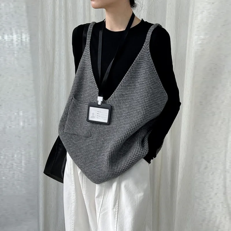 慵懶鬆弛感 疊穿外搭無袖針織背心