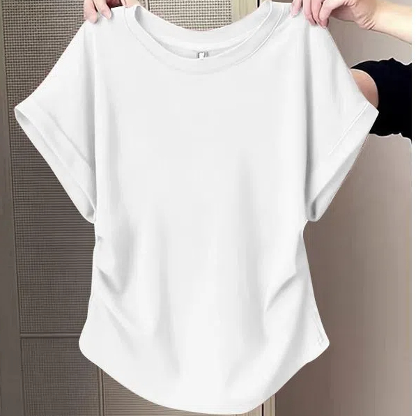 梨形微胖大碼修身顯瘦遮肉百搭小眾設計感短袖T恤