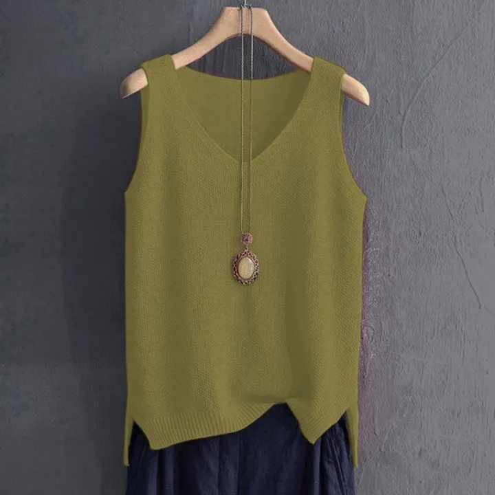 寬鬆大碼針織打底衫無袖內搭吊帶背心