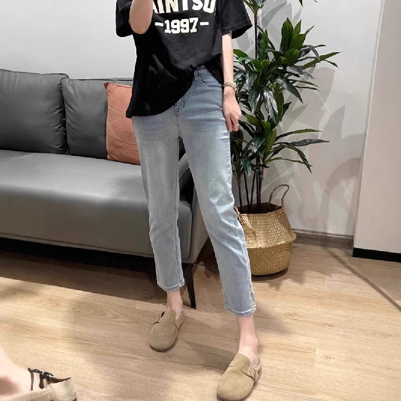 薄款小個子高腰顯瘦九分天絲直筒烟管褲
