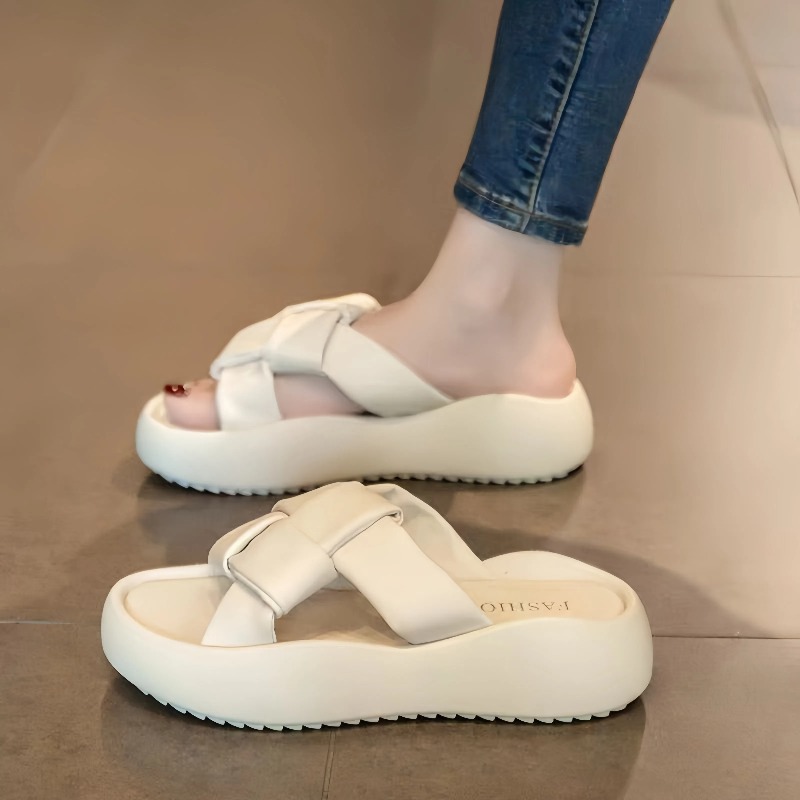 時尚外穿厚底高顏值高級感一字拖鞋