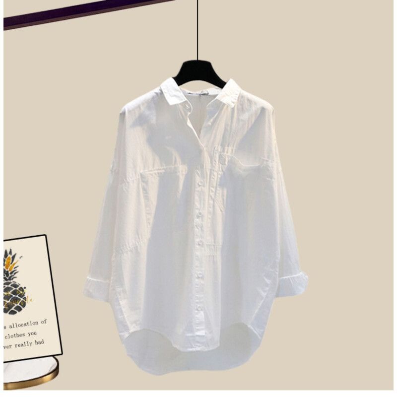 【單件/整套】寬鬆襯衫背心破洞牛仔短褲三件套