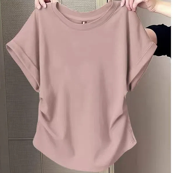 梨形微胖大碼修身顯瘦遮肉百搭小眾設計感短袖T恤