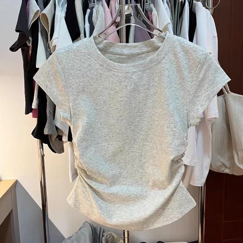 梨形微胖大碼修身顯瘦遮肉百搭小眾設計感短袖T恤