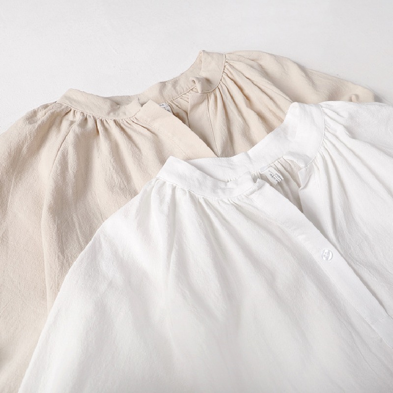 寬鬆韓系洋氣長款過膝棉麻襯衣洋裝