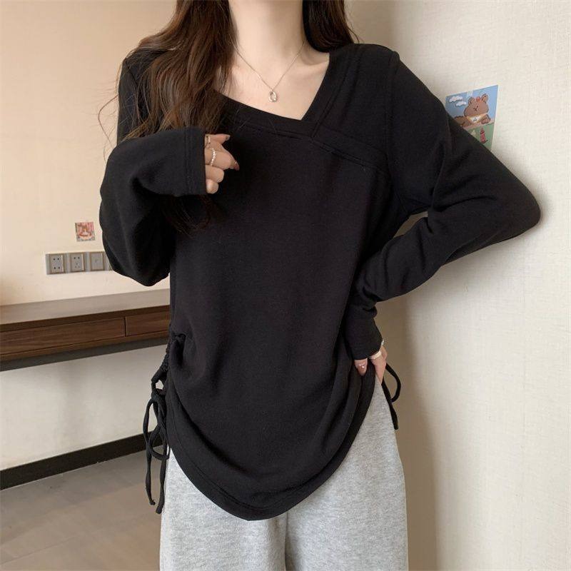 德絨休閒百搭內搭保暖打底長袖T恤