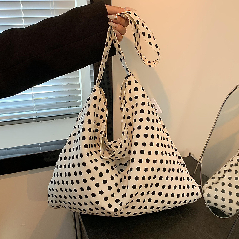 韓系時尚帆布袋單肩包風豹紋大容量慵懶風布包