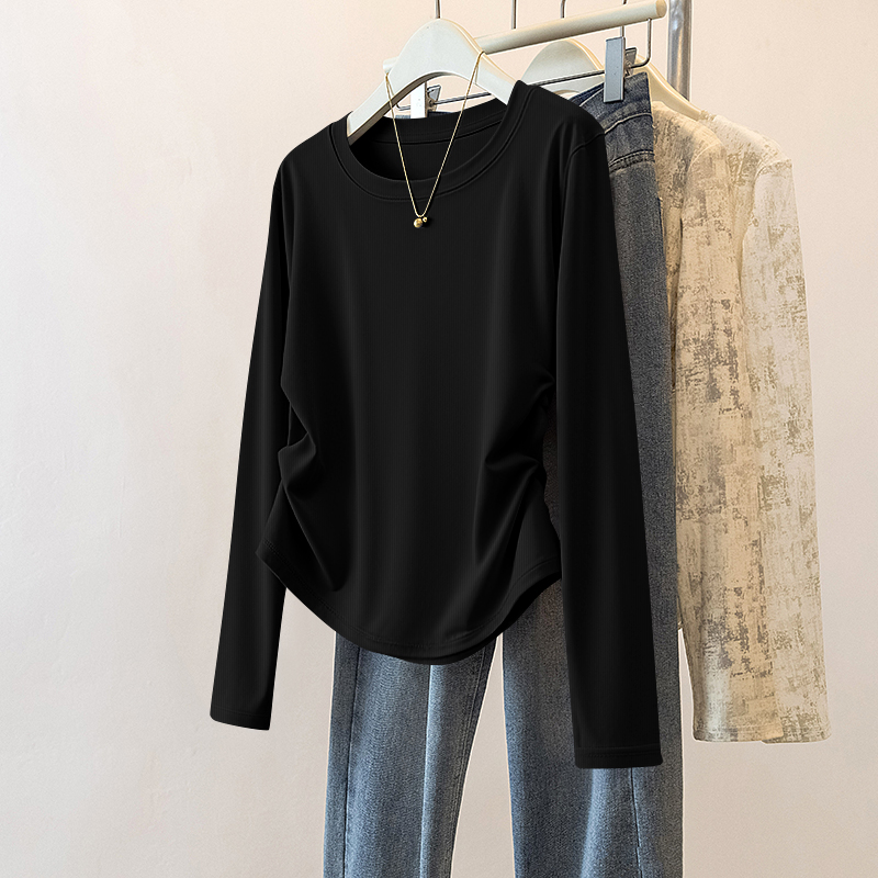 螺紋收腰打底長袖t恤