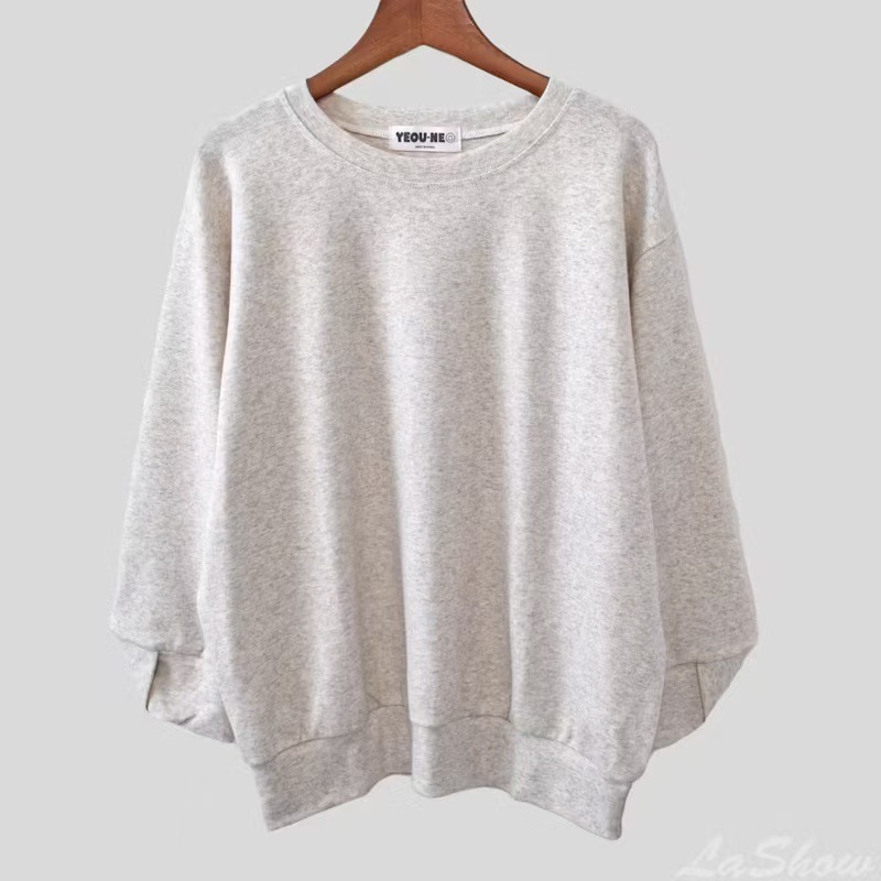 氣質簡約磨毛保暖寬鬆針織顯瘦長袖T恤