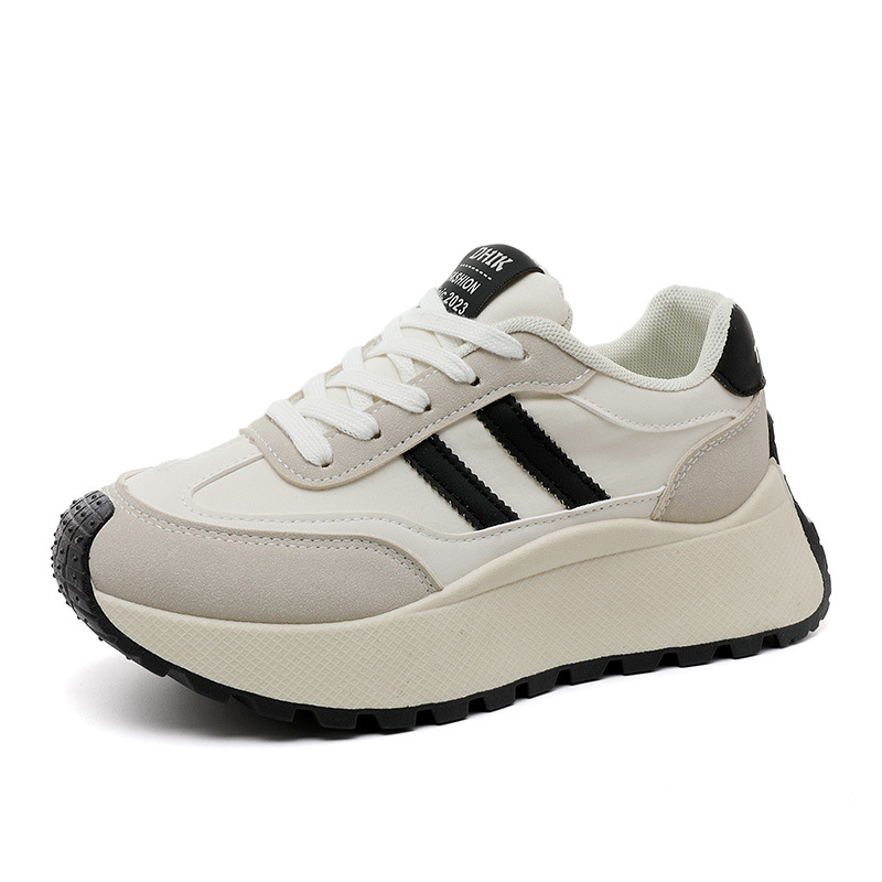 厚底增高休閒拼接皮面運動鞋