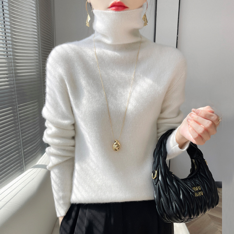 毛絨堆堆領修身顯瘦內搭緊身針織衫