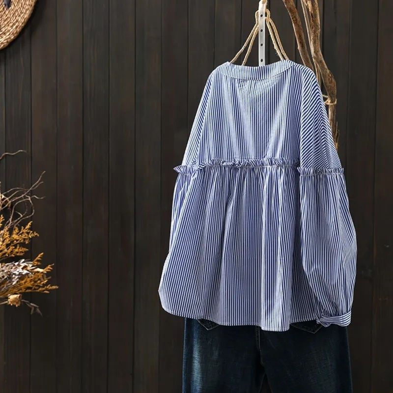 韓系簡約寬鬆顯瘦雪紡五分袖打底襯衫