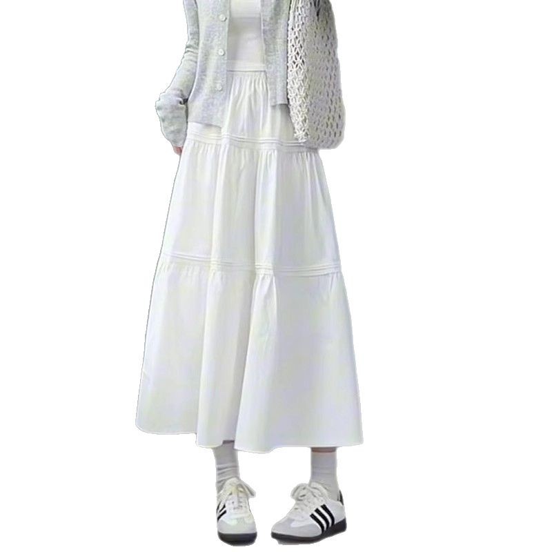 純色高腰顯瘦小個子蓬蓬蛋糕半身裙