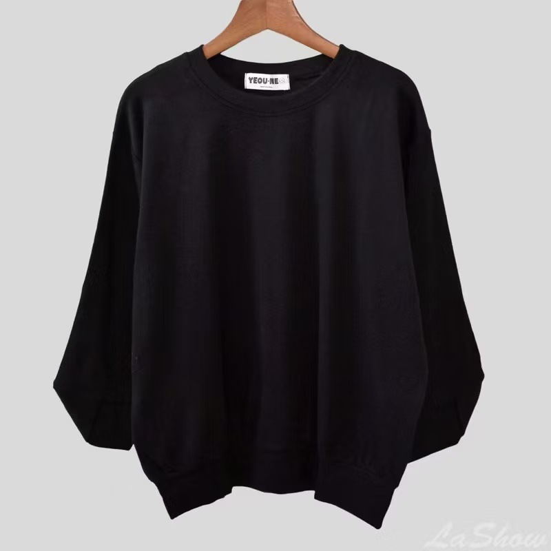 氣質簡約磨毛保暖寬鬆針織顯瘦長袖T恤