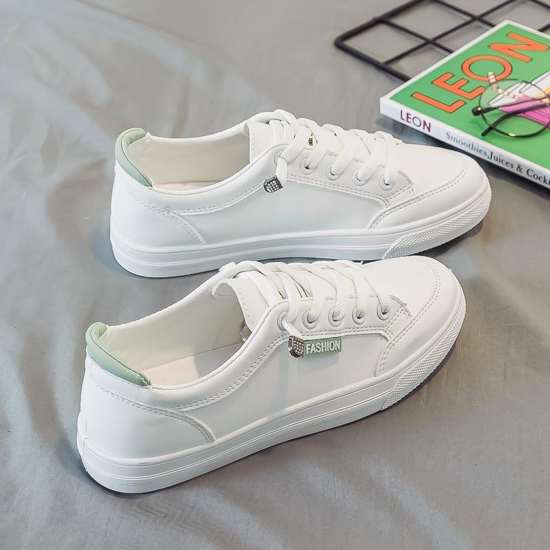 百搭皮面運動休閒平底鞋板鞋