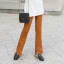 咖啡色(開叉螺紋喇叭褲)