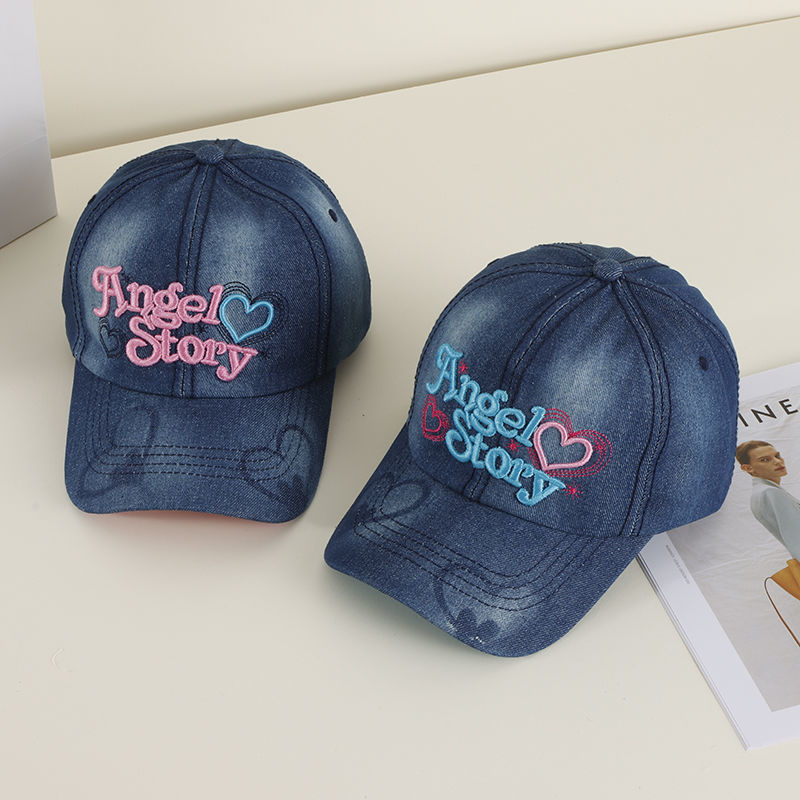 韓系牛仔帽休閒鴨舌帽遮陽帽戶外刺繡字母百搭帽
