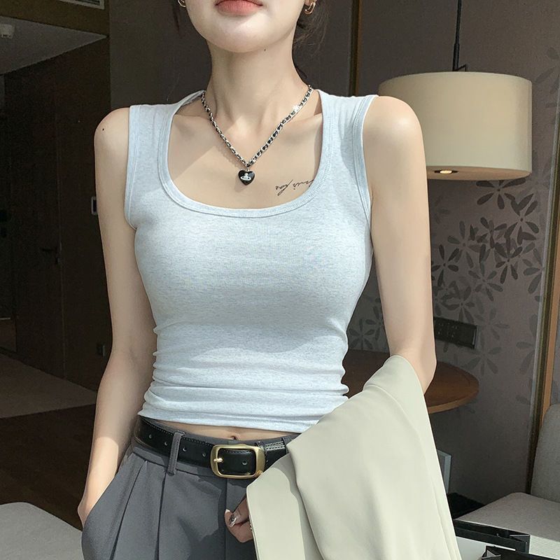 純棉工字內搭寬肩遮副乳修身打底吊帶背心