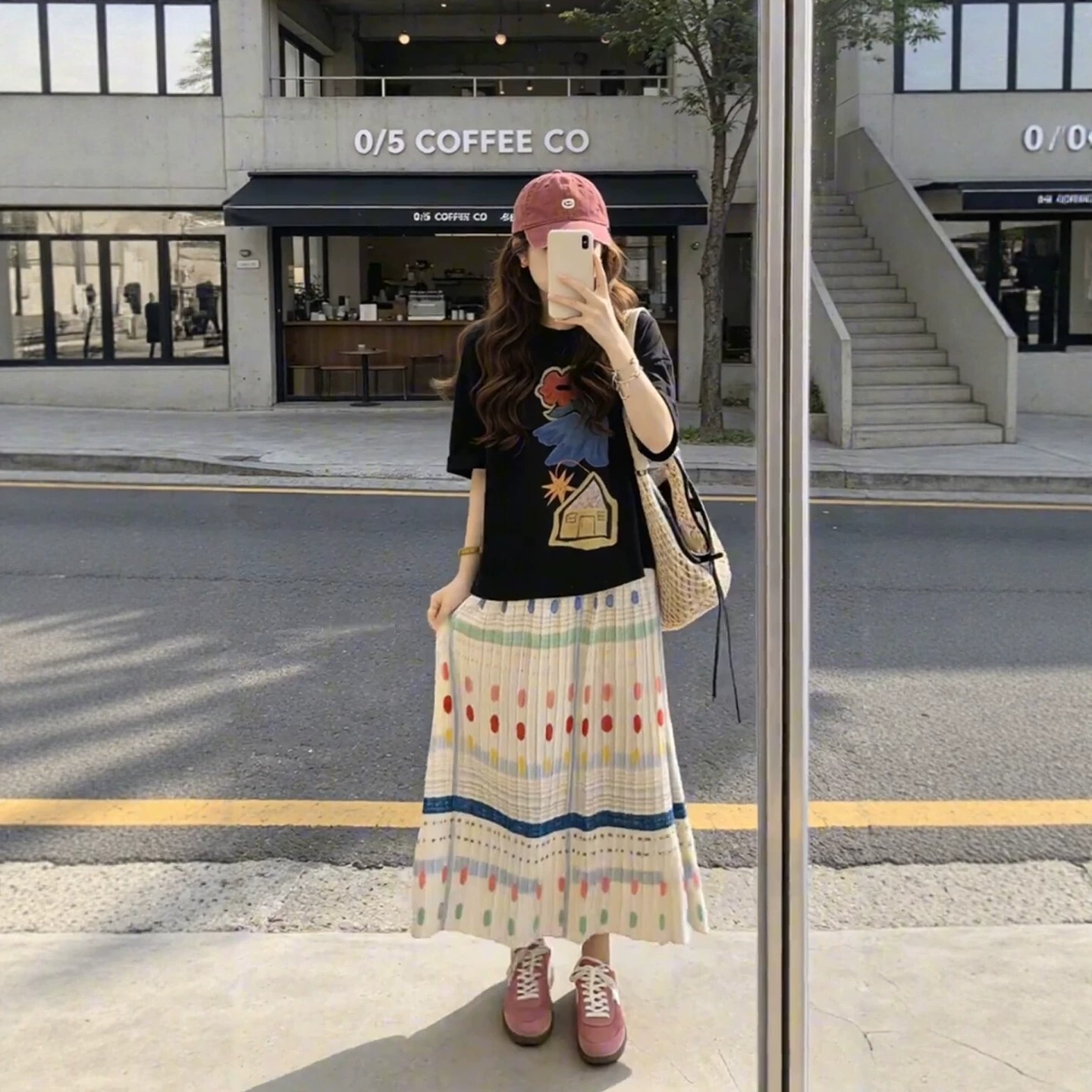 趣味塗鴉上衣半身裙套裝