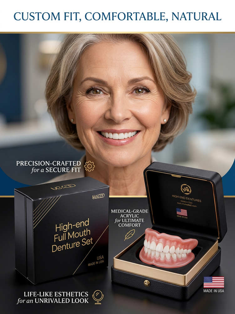 High-end custom-made full dentures【High-end quality, everyone who uses it raves about it!】