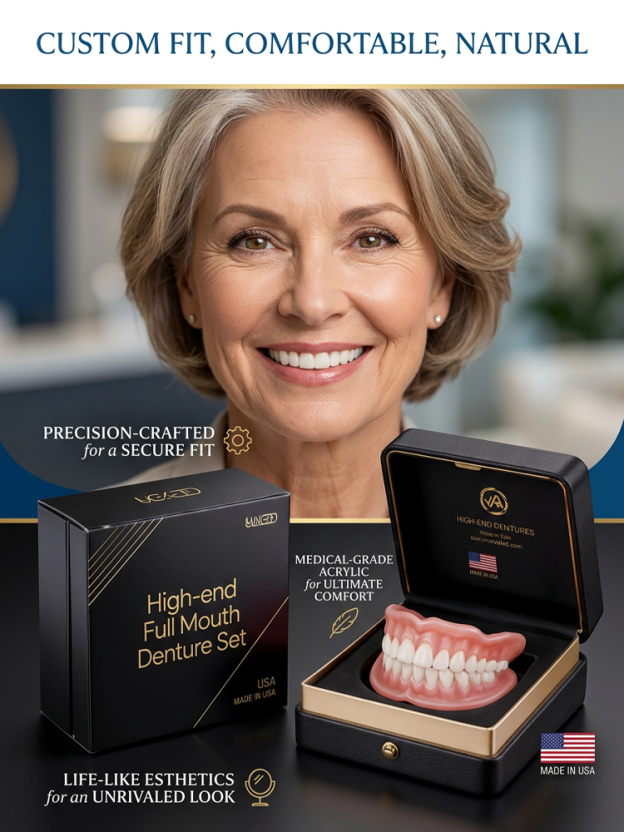 High-end custom-made full dentures【High-end quality, everyone who uses it raves about it!】