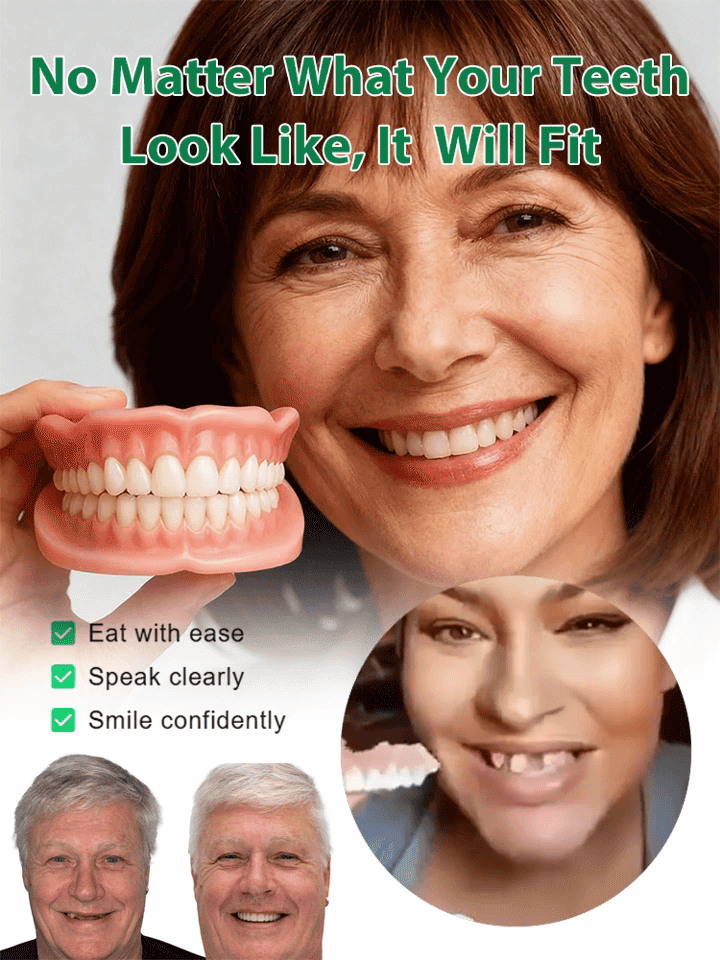 [FDA Certified] Perfectly Fitting Custom-Made Dentures【No glue needed, instant application in 1 second!】