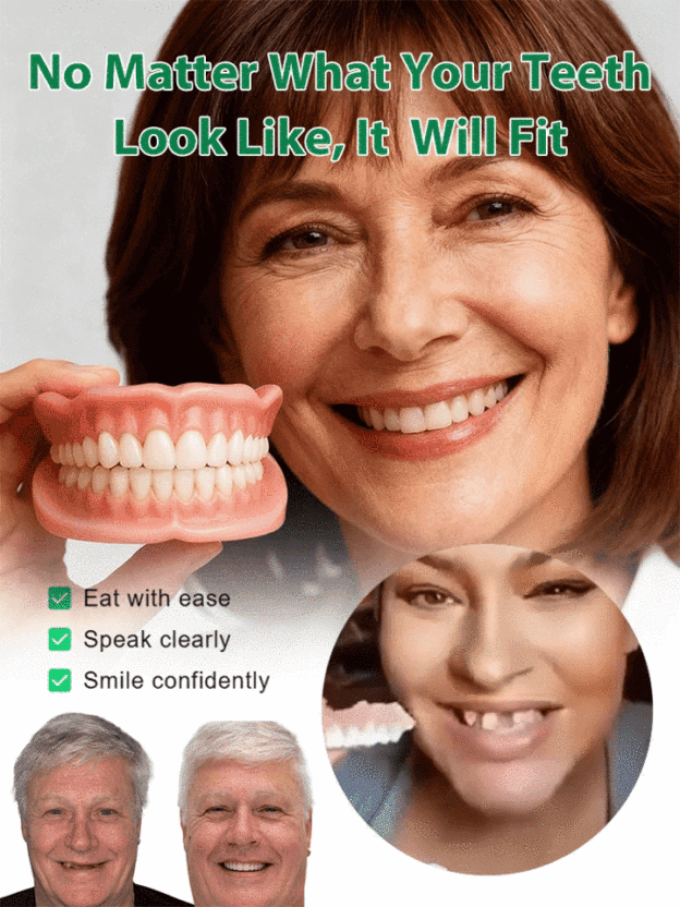 [FDA Certified] Perfectly Fitting Custom-Made Dentures【No glue needed, instant application in 1 second!】