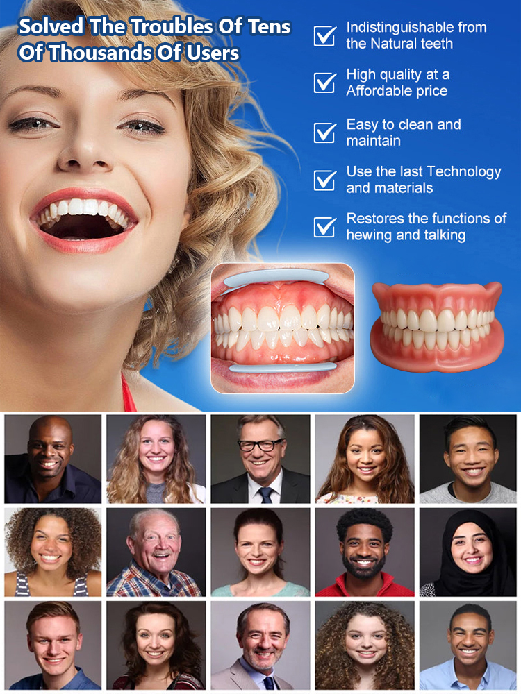 [FDA Certified] Perfectly Fitting Custom-Made Dentures【No glue needed, instant application in 1 second!】