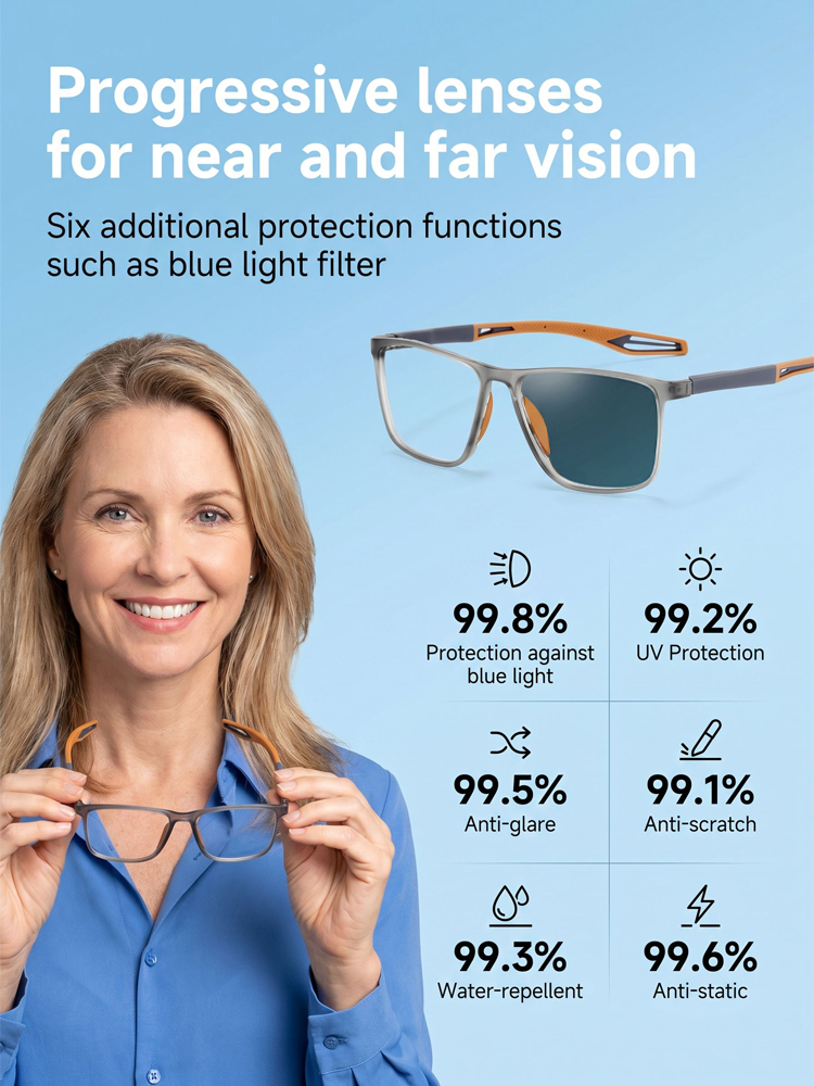Ultra-light and comfortable anti-blue light presbyopia glasses【👓One pair of glasses is equivalent to three pairs!👓】