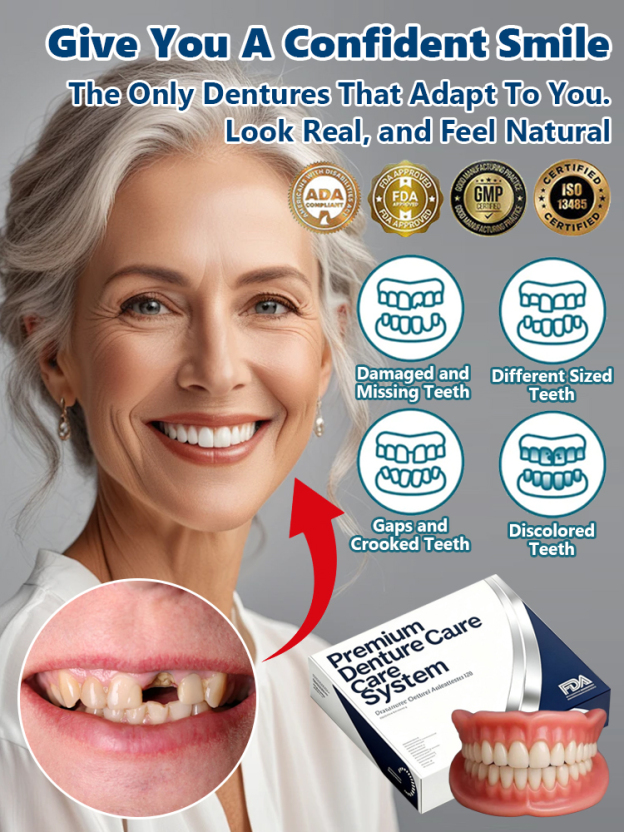 [FDA Certified] Perfectly Fitting Custom-Made Dentures【No glue needed, instant application in 1 second!】