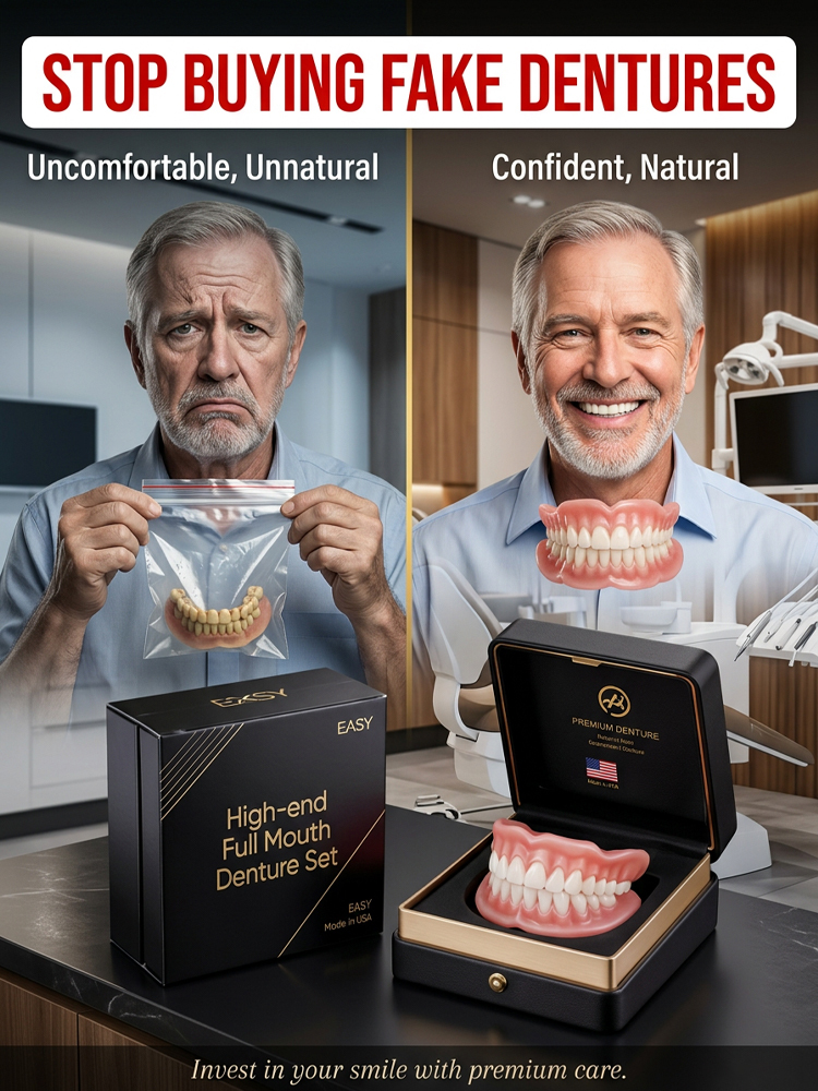 High-end custom-made full dentures【High-end quality, everyone who uses it raves about it!】
