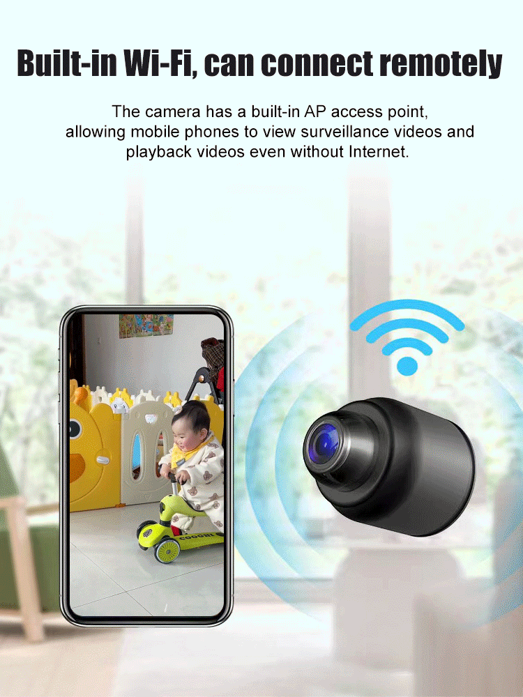 Wide angle intelligent monitoring camera【Silent and lightless, no WiFi required, intelligent monitoring.】