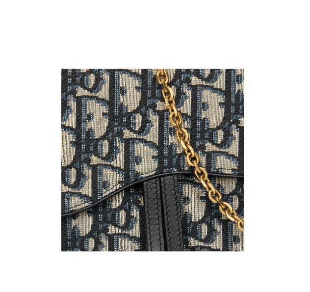 【数量限定】定番Oblique柄×Dチャーム付き✨上品クラッチバッグ（ブルー）