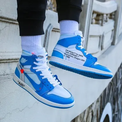 🎁🎁🎁【入手困難】🌹『緊急値下げ！』💯Off-White x Air Jordan 1 Retro High OG "UNC"OWジョイントノースカロライナブルー🎈🎈🎈