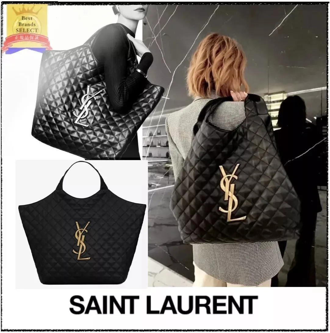 滝沢カレンさん【BLACKPINKROSE同じバッグ】SAINT LAURENTイカール マキシ ショッピングバッグ（ラムスキン／キルティング）