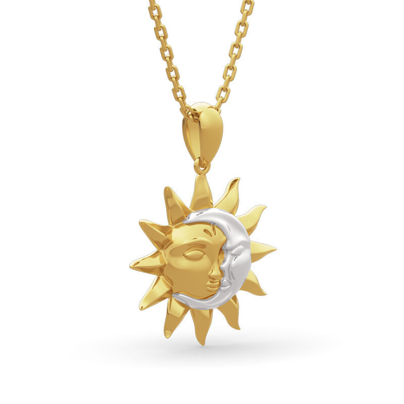 "Sun ＆ Moon" 太陽 顔 日 月 サン デザイン シルバー ネックレス