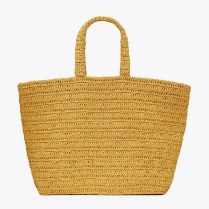 【SAINT LAURENT】VIVI雑誌掲載🔥！藤井サチ、東原亜希さんが夢中！夏の最新アイテム！RAFFIA リヴ・ゴーシュトートバッグ！セレブの必需品！手に入れるチャンスを見逃すな！