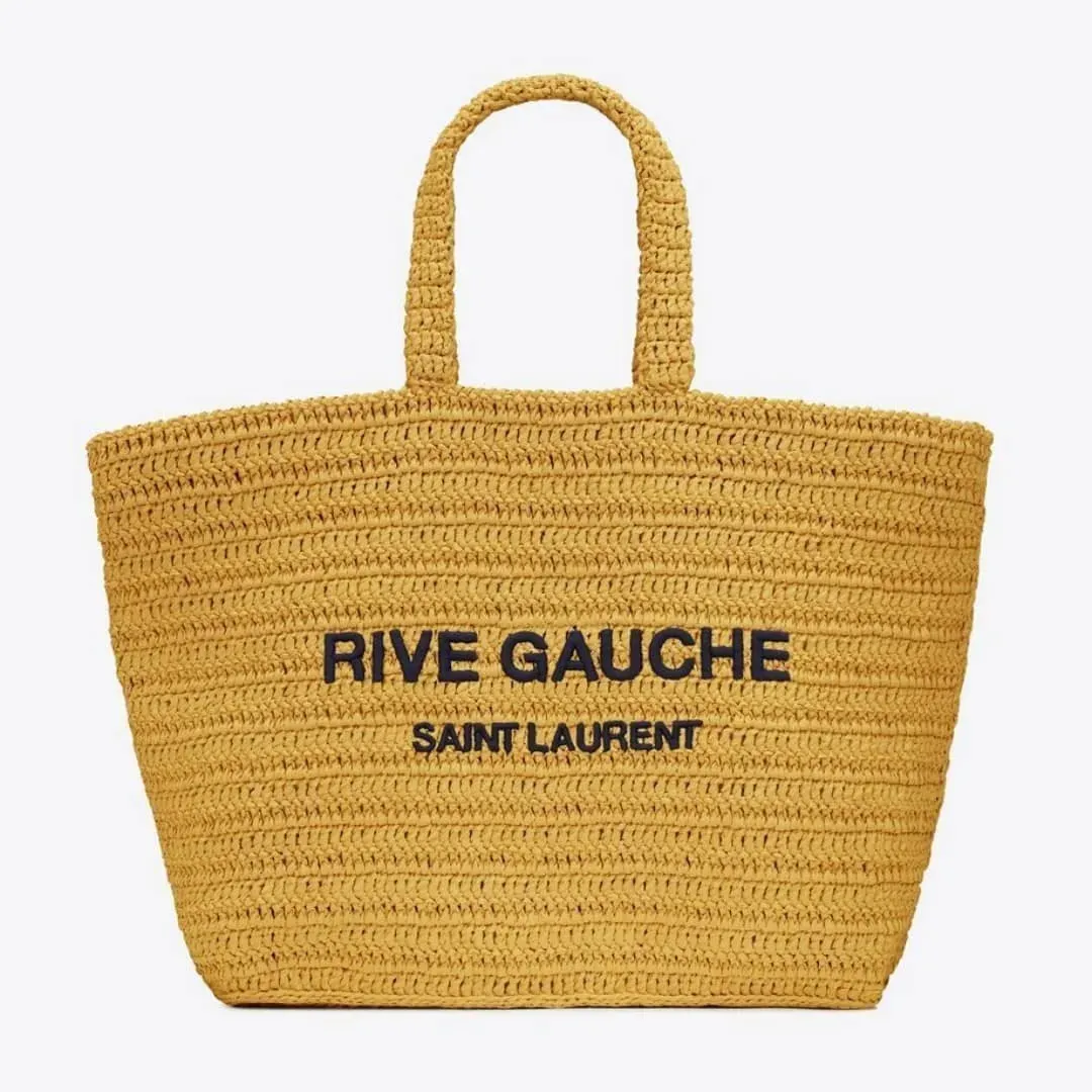 【SAINT LAURENT】VIVI雑誌掲載🔥！藤井サチ、東原亜希さんが夢中！夏の最新アイテム！RAFFIA リヴ・ゴーシュトートバッグ！セレブの必需品！手に入れるチャンスを見逃すな！