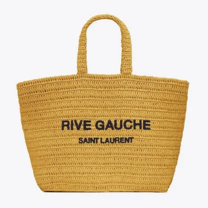 【SAINT LAURENT】VIVI雑誌掲載🔥！藤井サチ、東原亜希さんが夢中！夏の最新アイテム！RAFFIA リヴ・ゴーシュトートバッグ！セレブの必需品！手に入れるチャンスを見逃すな！
