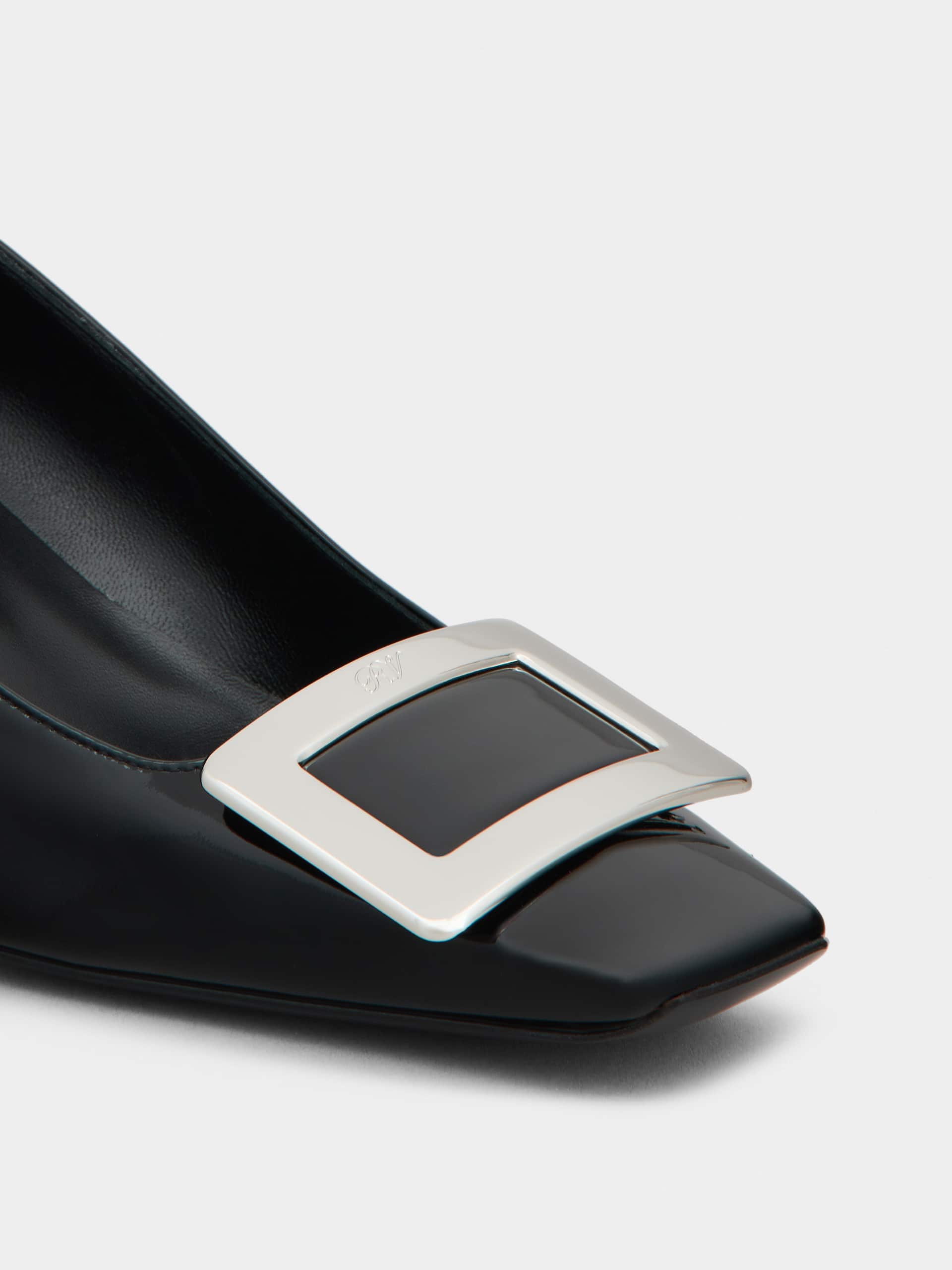 「ベル ヴィヴィエ」パテントレザー パンプス 45 mm ブラック