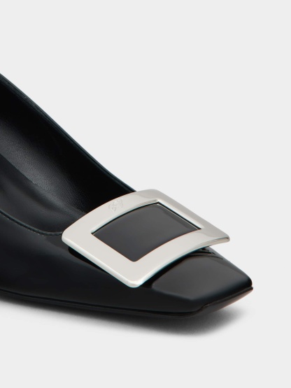 「ベル ヴィヴィエ」パテントレザー パンプス 45 mm ブラック