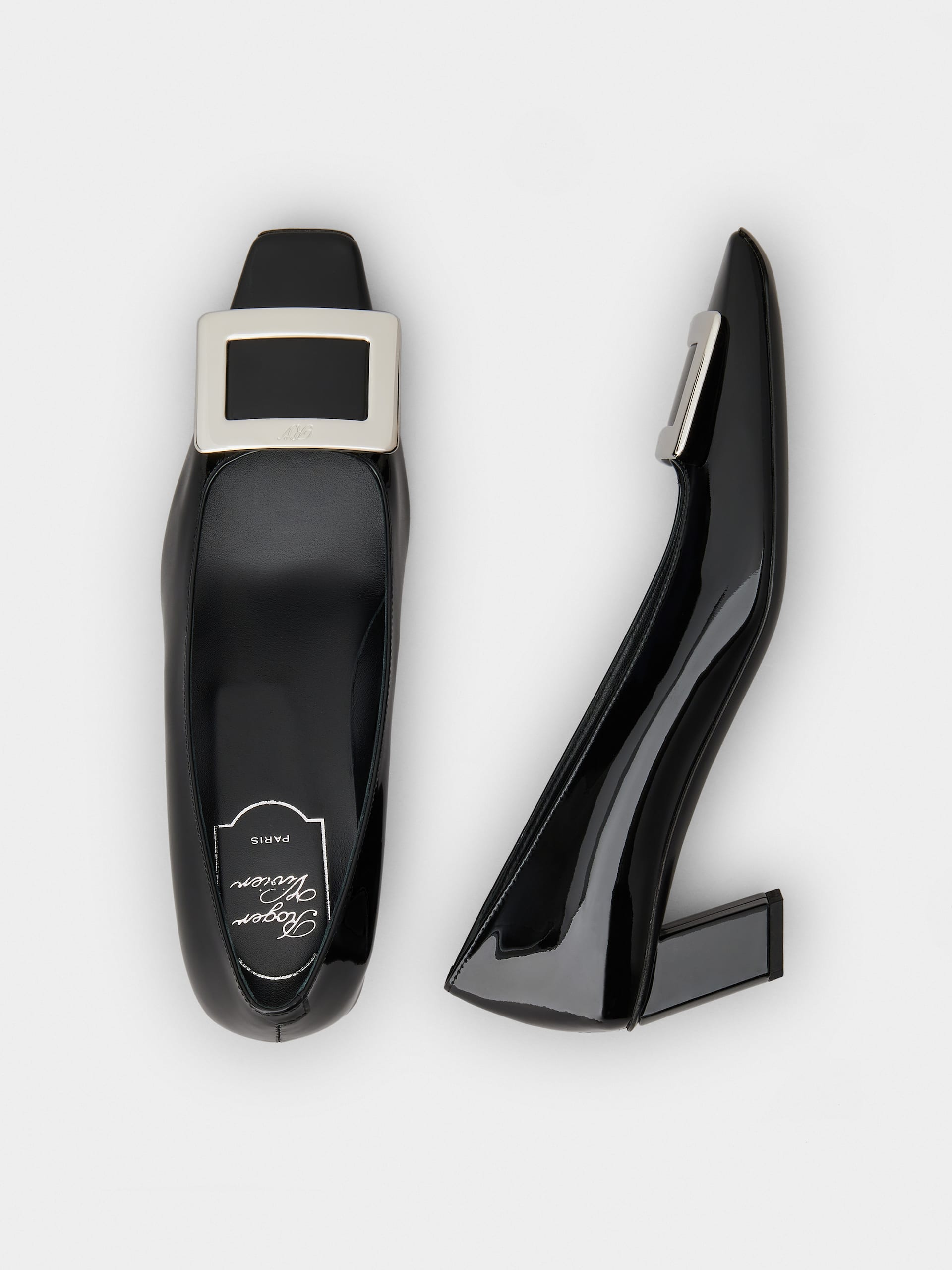 「ベル ヴィヴィエ」パテントレザー パンプス 45 mm ブラック