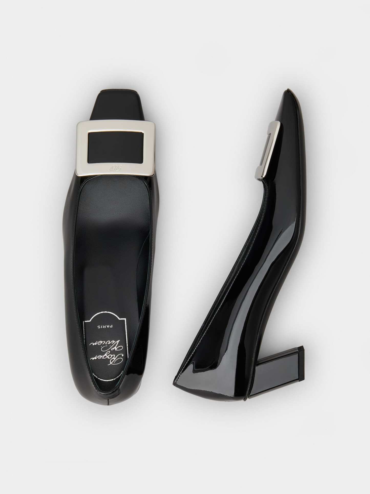 「ベル ヴィヴィエ」パテントレザー パンプス 45 mm ブラック